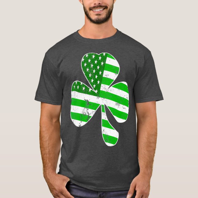 Camiseta Dia de São Patrício Irlandês de Shamrock Mens (Frente)