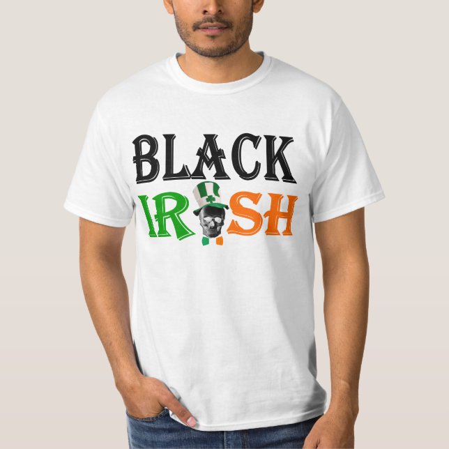 Camiseta Dia de São Patrício irlandês irlandês preto (Frente)