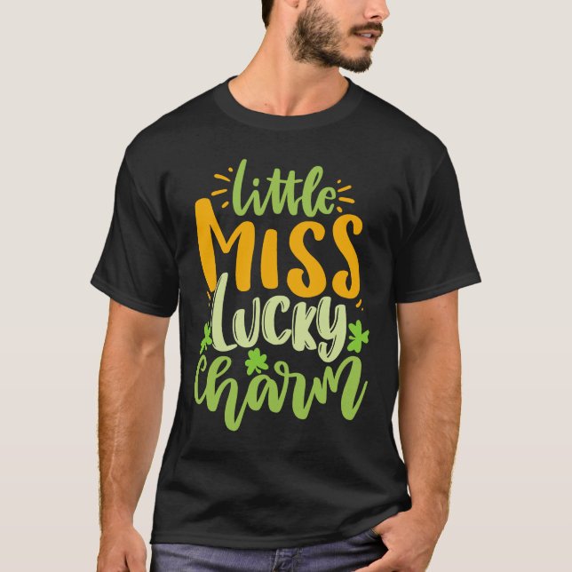 Camiseta Dia de São Patrício Irlandês Menina Sortudo (Frente)