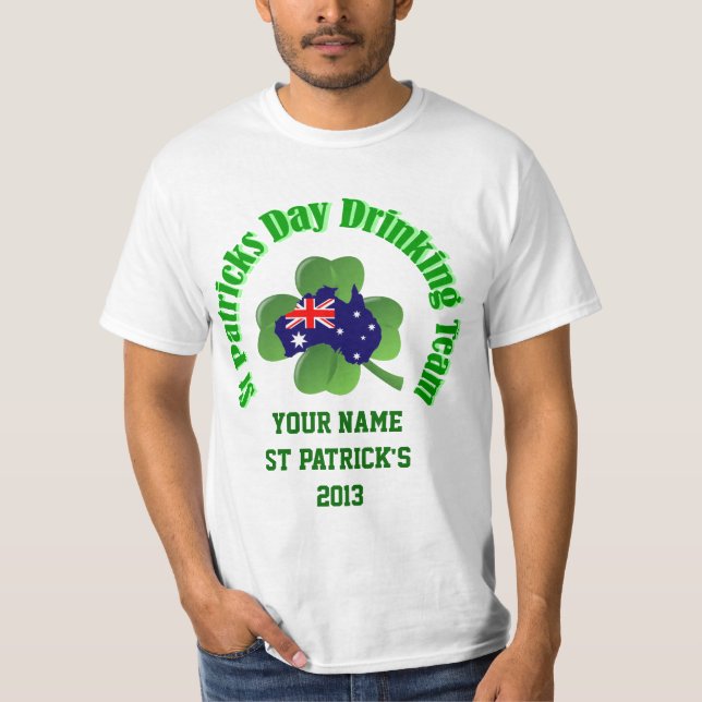 Camiseta Dia de São Patrício Irlandês Personalizado Austral (Frente)