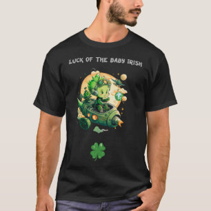 Camiseta Dia de São Patrício Leprachaun Space Baby Traveler