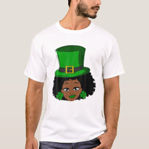 Camiseta Dia de São Patrício Leprechaun Afro Wamrock Wom