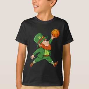 Camiseta Dia de São Patrício Leprechaun Basquetebol Meninos