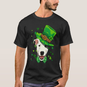 Camiseta Dia de São Patrício Leprechaun Bull Terrier Dog Sh