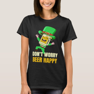 Camiseta Dia de São Patrício Leprechaun Cerveja trocadilho