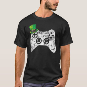 Camiseta Dia de São Patrício Leprechaun Gamer Kids B