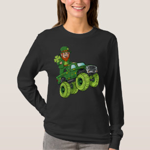 Camiseta Dia de São Patrício Leprechaun Monster Truck