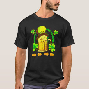 Camiseta Dia de São Patrício Leprechaun Shamrock Beer Wi