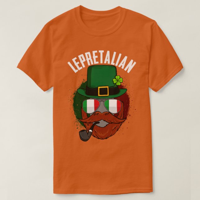 Camiseta Dia de São Patrício Lepretalian italiano italiano (Frente do Design)