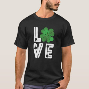 Camiseta Dia de São Patrício Love Shamrock Irish Mens Wom