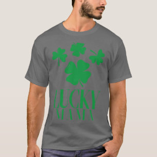 Camiseta Dia de São Patrício Luck Mama Shamrocks Quatro Fol