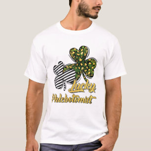 Camiseta Dia de São Patrício Lucky Phlebotomist Clover Sham