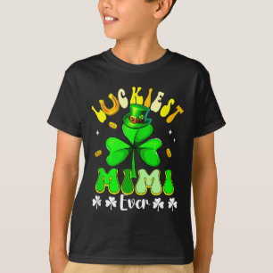 Camiseta Dia de São Patrício mais sortudo mimi trevos diver