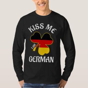 Camiseta Dia de São Patrício Me Beije Ich Bin Deutscher Dia