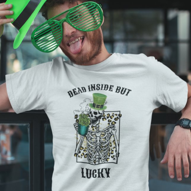 Camiseta Dia de São Patrício Morto por Dentro mas Esqueleto (Criador carregado)