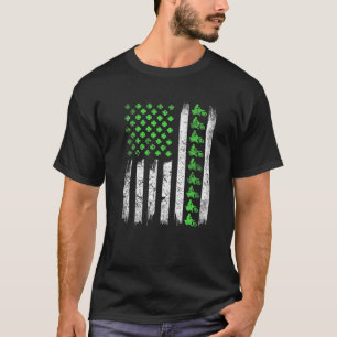 Camiseta Dia de São Patrício Motocross Irish American Fla