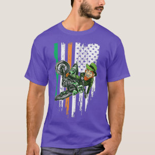 Camiseta Dia de São Patrício Motocross MX Irish Leprechau