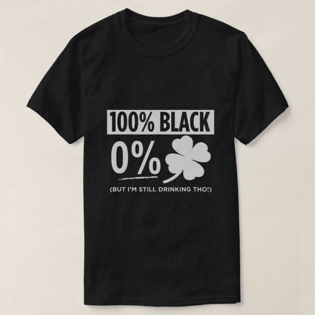 Camiseta Dia de São Patrício Negro engraçado Shamrock irlan (Frente do Design)