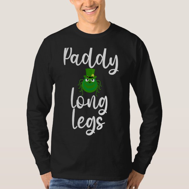Camiseta Dia de São Patrício Paddy Pernas Longas Aranha Ver (Frente)