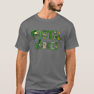 Camiseta Dia de São Patrício Postal Worker Leopard Shamrock