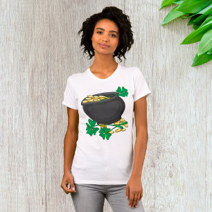 Camiseta Dia de São Patrício - Pote de Ouro e Trevos da Sor
