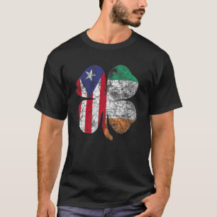 Camiseta Dia de São Patrício Puerto Rican Ireland Flag Iris