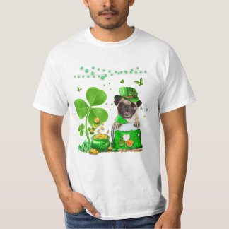 Camiseta Dia de São Patrício Pug Lover Irish