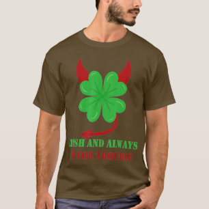 Camiseta Dia de São Patrício Quatro Folha De Véu Irlandês S