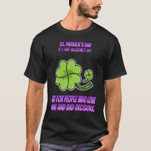 Camiseta Dia de São Patrício Que Ama O Vinho Engraçado De H