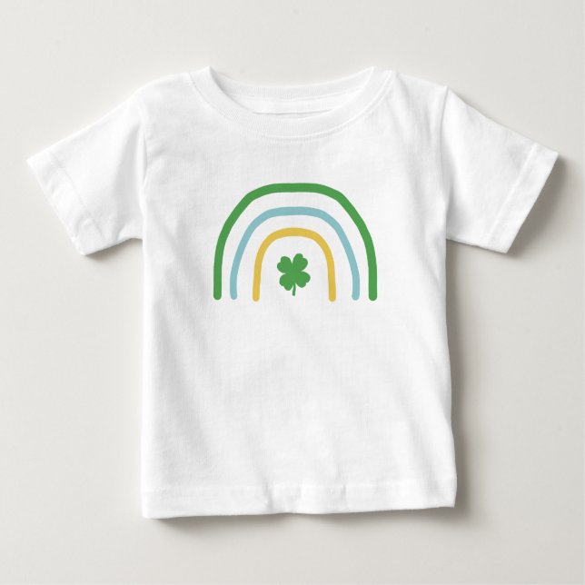 Camiseta Dia de São Patrício Rainbow Irish Clover Kids T Sh (Frente)