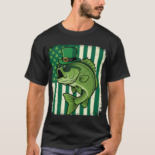 Camiseta Dia de São Patrício Rato Leprechaun Pescaria Caric