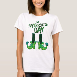 Camiseta Dia de São Patrício Sapatos Leprechaun