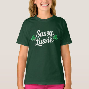 Camiseta Dia de São Patrício Sassy Lassie Engraçado Irlandê