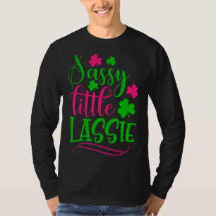 Camiseta Dia de São Patrício Sassy Little Lassie Shamrock