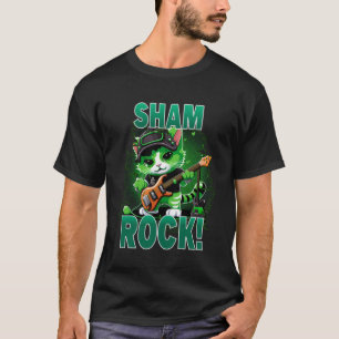 Camiseta Dia de São Patrício Sham Rock Cats Rua Paddys Rock