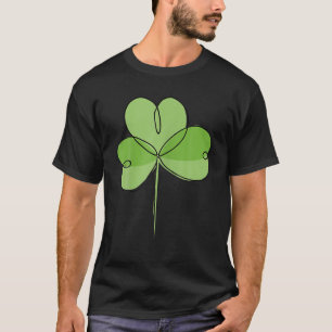 Camiseta Dia de São Patrício Shamrock Green 3 Folha de Ve