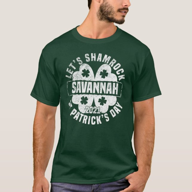 Camiseta Dia de São Patrício Shamrock Savannah 2021 (Frente)