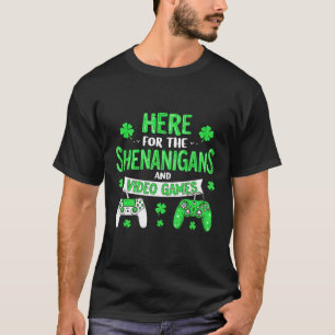 Camiseta Dia de São Patrício Shamrock Shenanigans jogando i