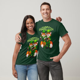 Camiseta Dia de São Patrício, Shamrockin Fox Leprechauns Ve