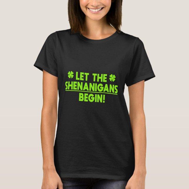 Camiseta Dia de São Patrício Shenanigans (Frente)