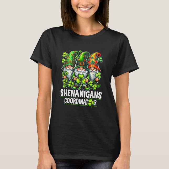 Camiseta Dia de São Patrício Shenanigans Coordenador Gnomos (Frente)
