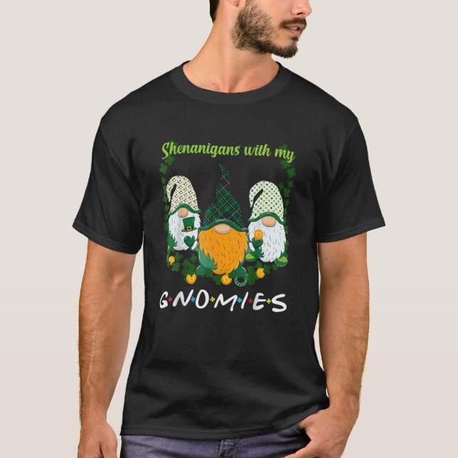 Camiseta Dia de São Patrício Shenanigans Gnomies Gnome Sham (Frente)