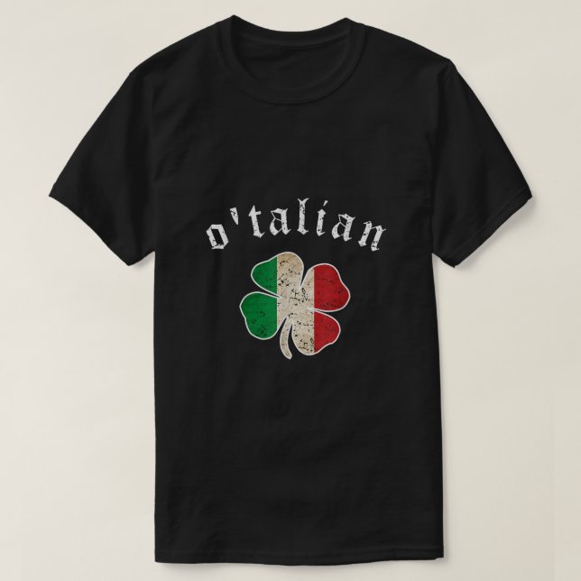 Camiseta Dia de São Patrício Shirt Irish Otalian Italy Sham (Frente do Design)