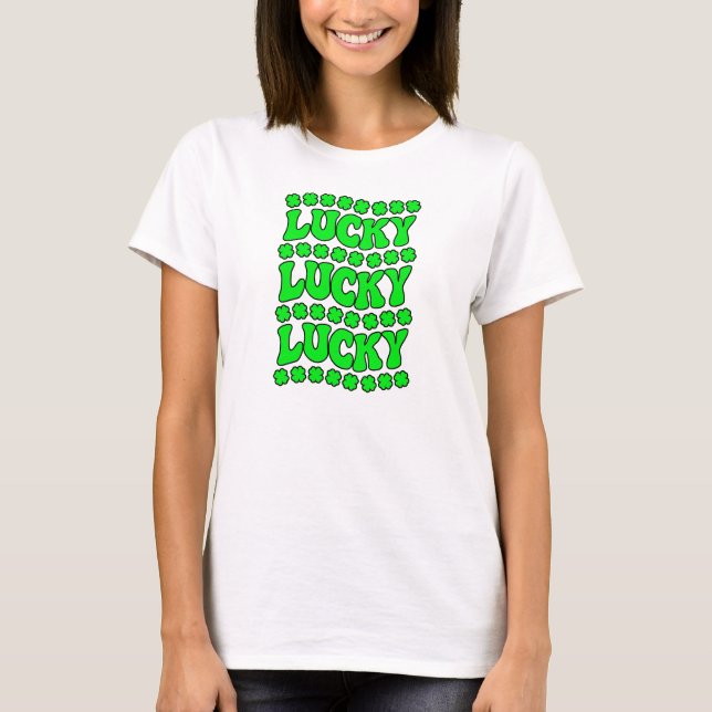 Camiseta DIA DE SÃO PATRÍCIO, Sorte, Sorte, Sorte (Frente)