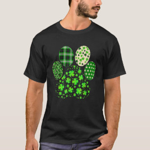 Camiseta Dia de São Patrício Sortudo De Pata Cachorada Irio