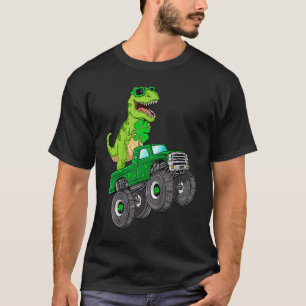 Camiseta Dia de São Patrício T Rex Monster Truck Dino Para