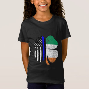 Camiseta Dia de São Patrício Thin Blue Line - Bandeira Irla
