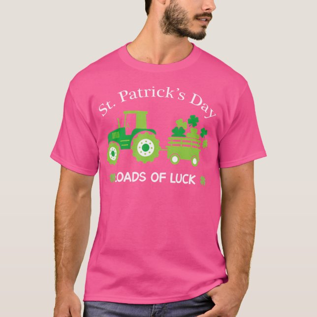Camiseta Dia De São Patrício Trator De Muitas Sorte (Frente)