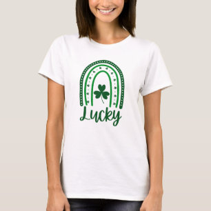 Camiseta Dia de São Patrício Verde Arco-íris