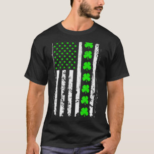 Camiseta Dia de São Patrício Verde IRISH American Flag S